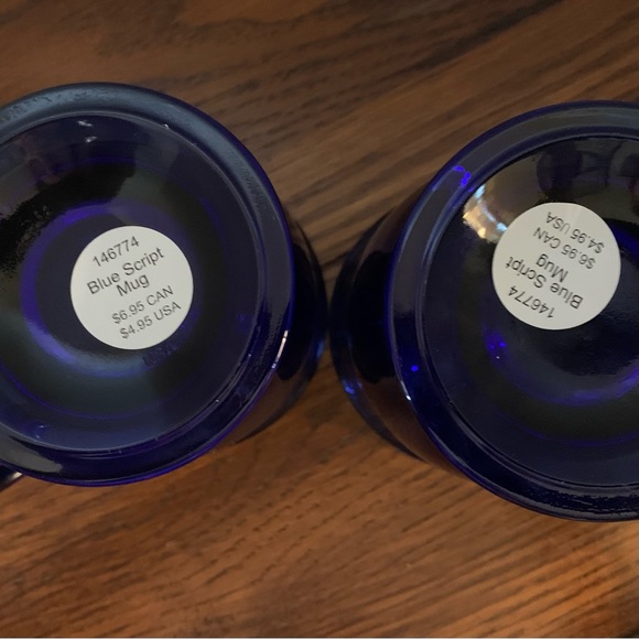 2 NWT Anchor Hocking cobalt blue STARBUCKS pedestal mugs - Picture 7 of 7